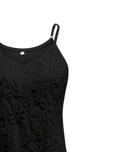 Juna – Elegantes ärmelloses Spitzenoberteil Mit V Ausschnitt