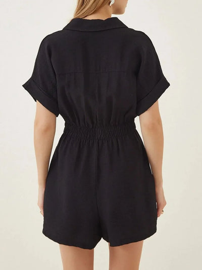 Johnny Collar Short Sleeve Romper