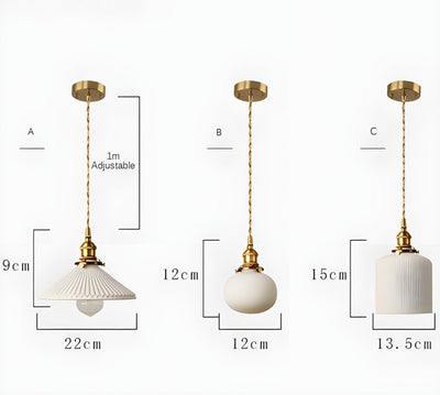 HarmonyGlow Light - Vintage-Keramik-Glas-Pendelleuchte