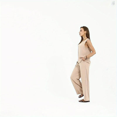 Boho-Set aus ärmellosem Top und weiter Hose für Damen