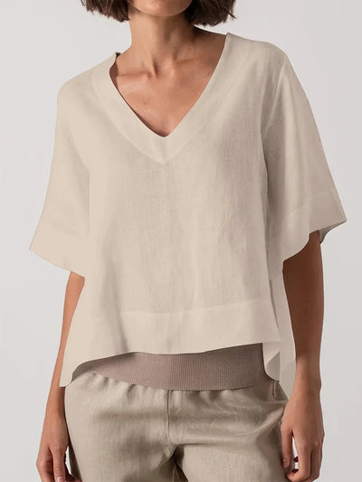 Mattea – Lässiges Locker Sitzendes Oberteil Mit V Ausschnitt