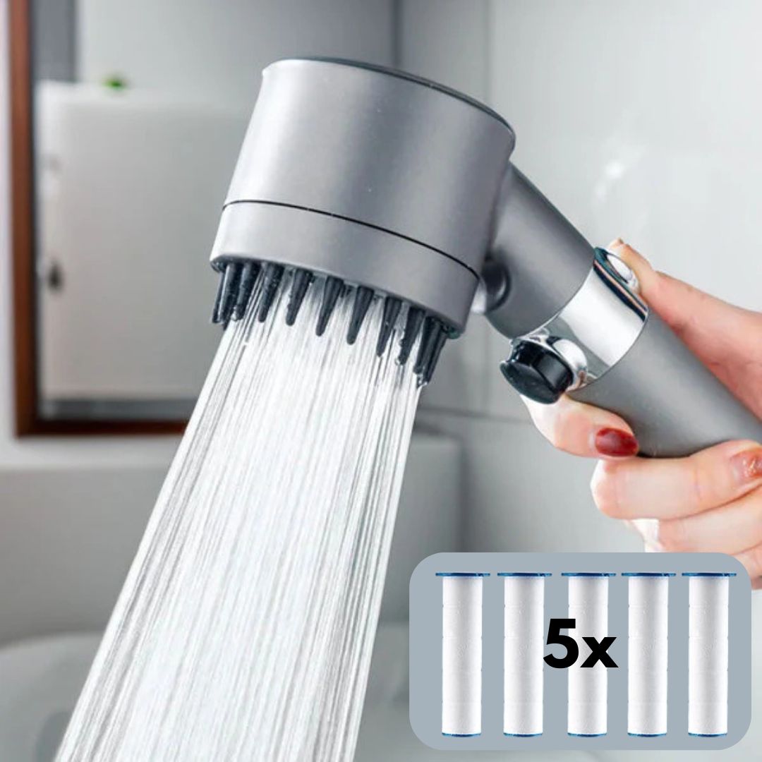 ShowerMax | Verstellbarer Hochdruck-Duschkopf mit 3 Modi und 5 Wasserfiltern