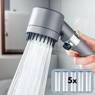 ShowerMax | Verstellbarer Hochdruck-Duschkopf mit 3 Modi und 5 Wasserfiltern