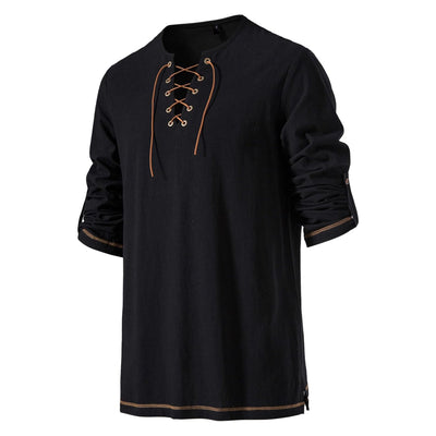 Medieval Style Lace-Up Tunic Top
