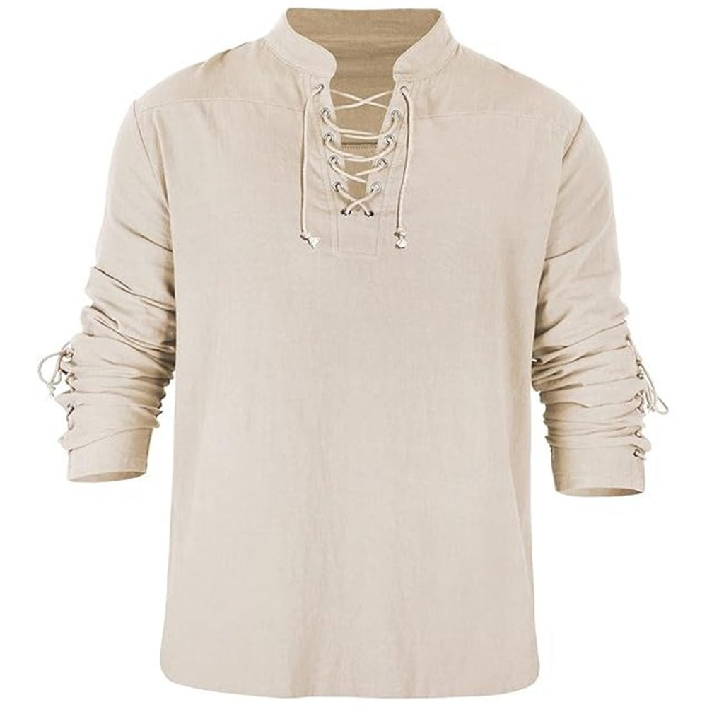 Pirate Style Lace-up Design Shirt