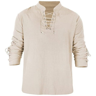 Pirate Style Lace-up Design Shirt