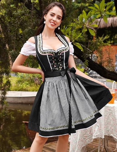 Oktoberfest 3-Piece Dirndl with Apron & Blouse