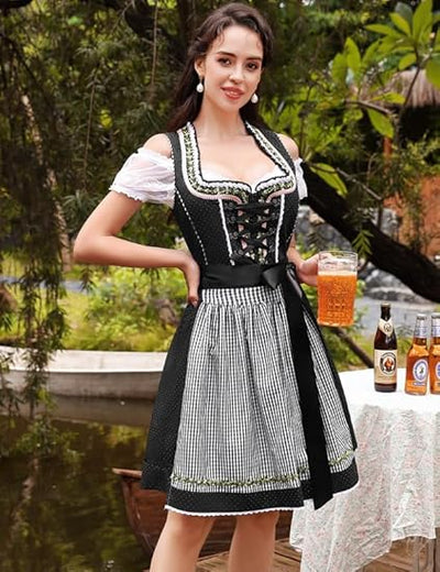 Oktoberfest 3-Piece Dirndl with Apron & Blouse