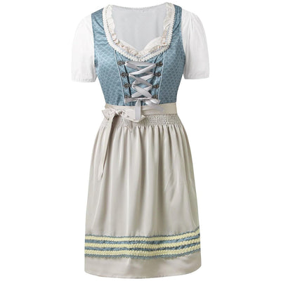 Oktoberfest 3-Piece Lace-up Dirndl with Apron & Blouse