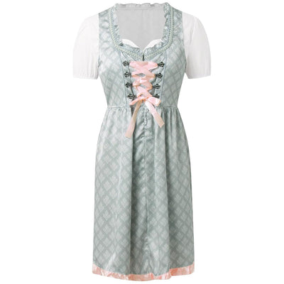 Oktoberfest 3-Piece Lace-up Dirndl with Apron & Blouse