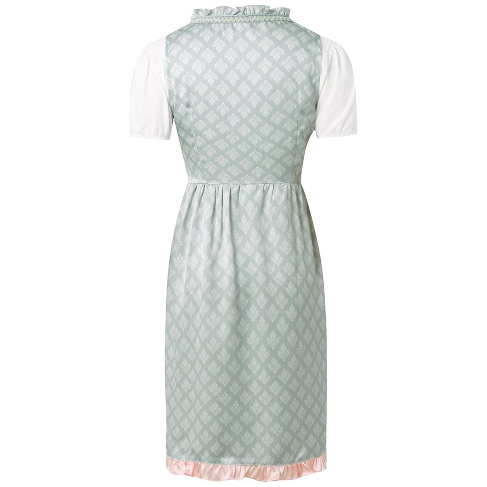 Oktoberfest 3-Piece Lace-up Dirndl with Apron & Blouse