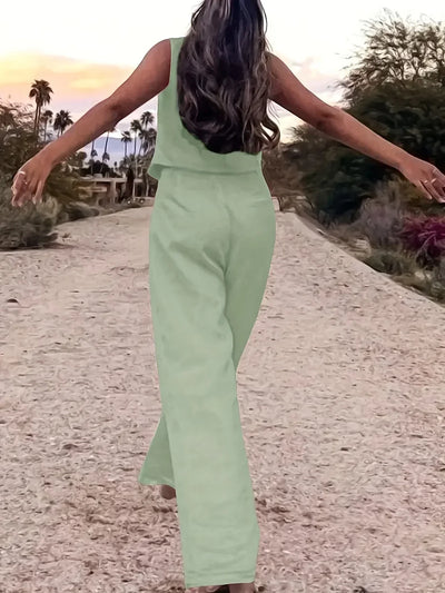 Jorja – Elegantes ärmelloses Zweiteiler Outfit-Set