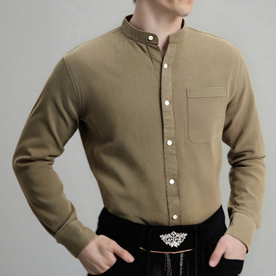 Men's Oktoberfest Solid Band Collar Shirt