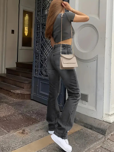 Heidi-Mode | Trendy hochtaillierte Streetwear Jeans