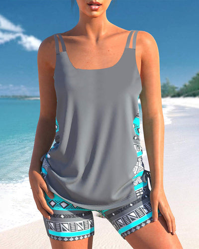 Helena - Tankini mit geometrischem Muster und V-Ausschnitt
