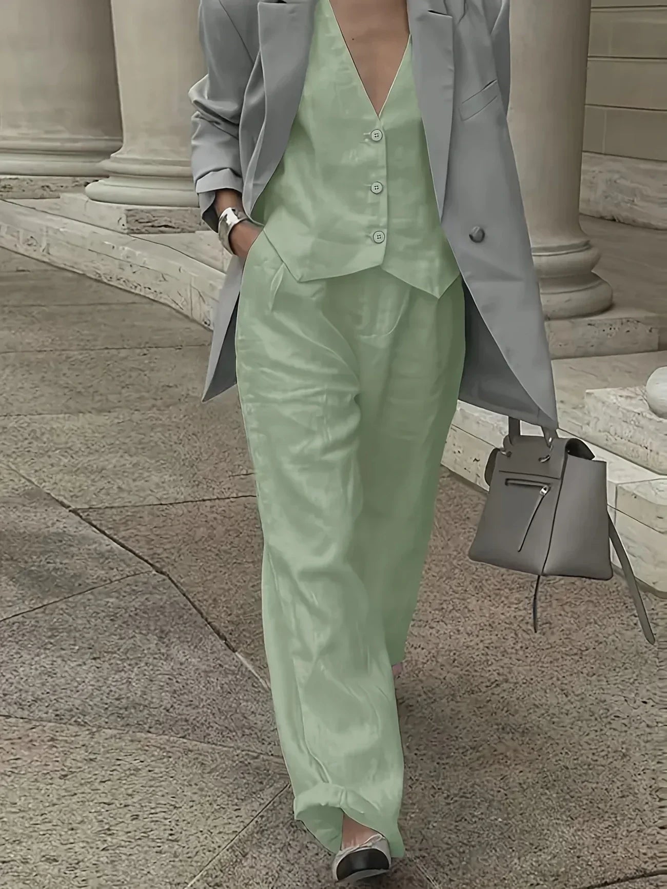 Jorja – Elegantes ärmelloses Zweiteiler Outfit-Set