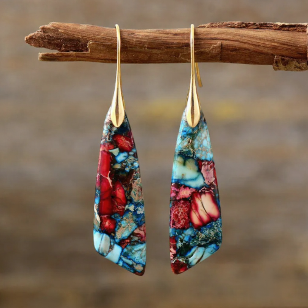 Saphira – Marmorierte Kunststein-Hänger