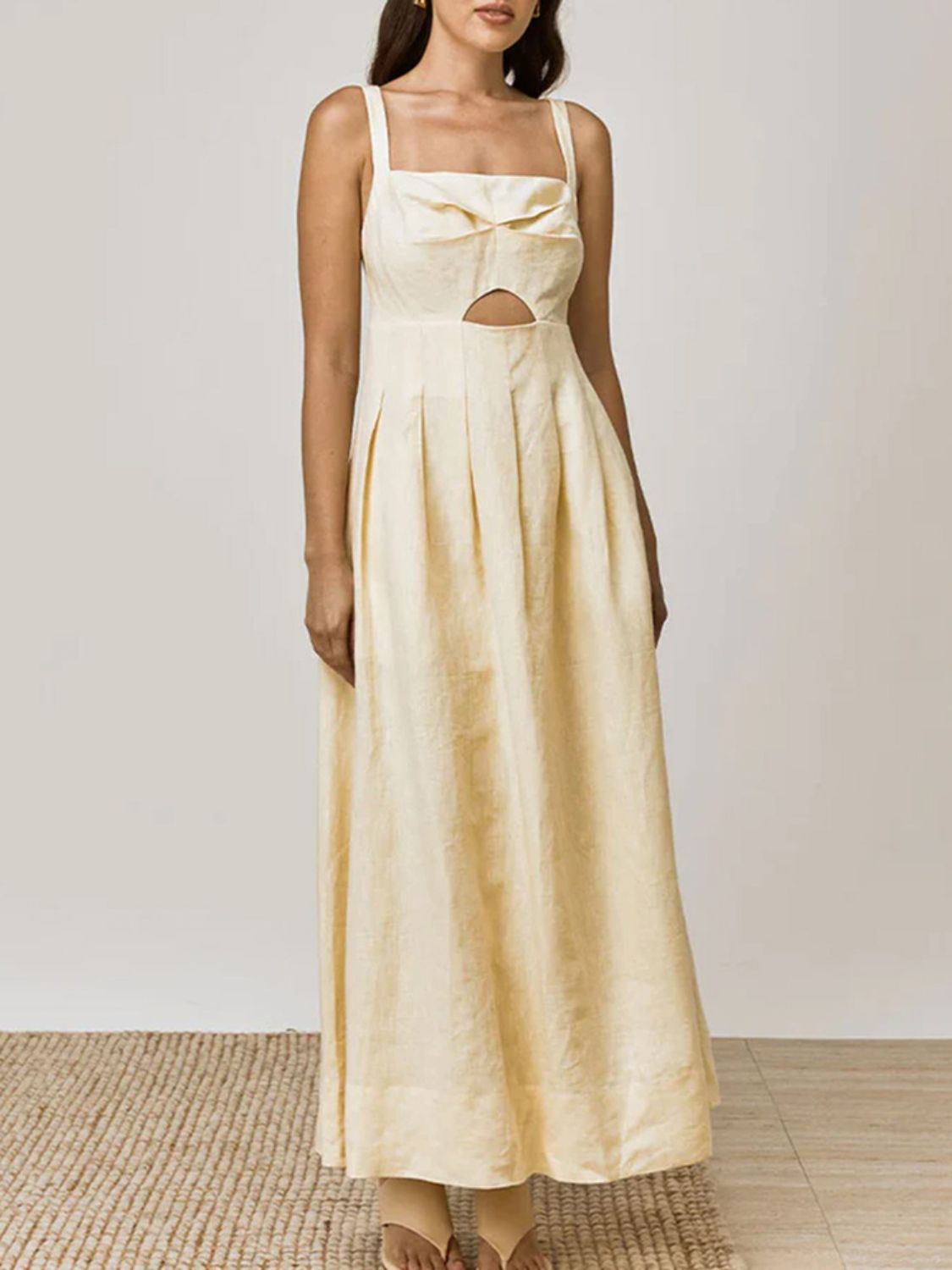 Devine Cutout Square Neck Cami Dress