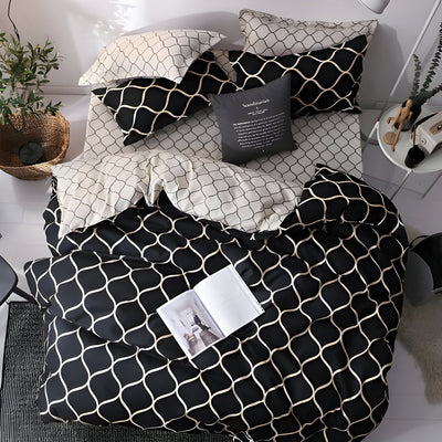 BlackBliss - Modernes Schwarzes Bettbezugs-Set