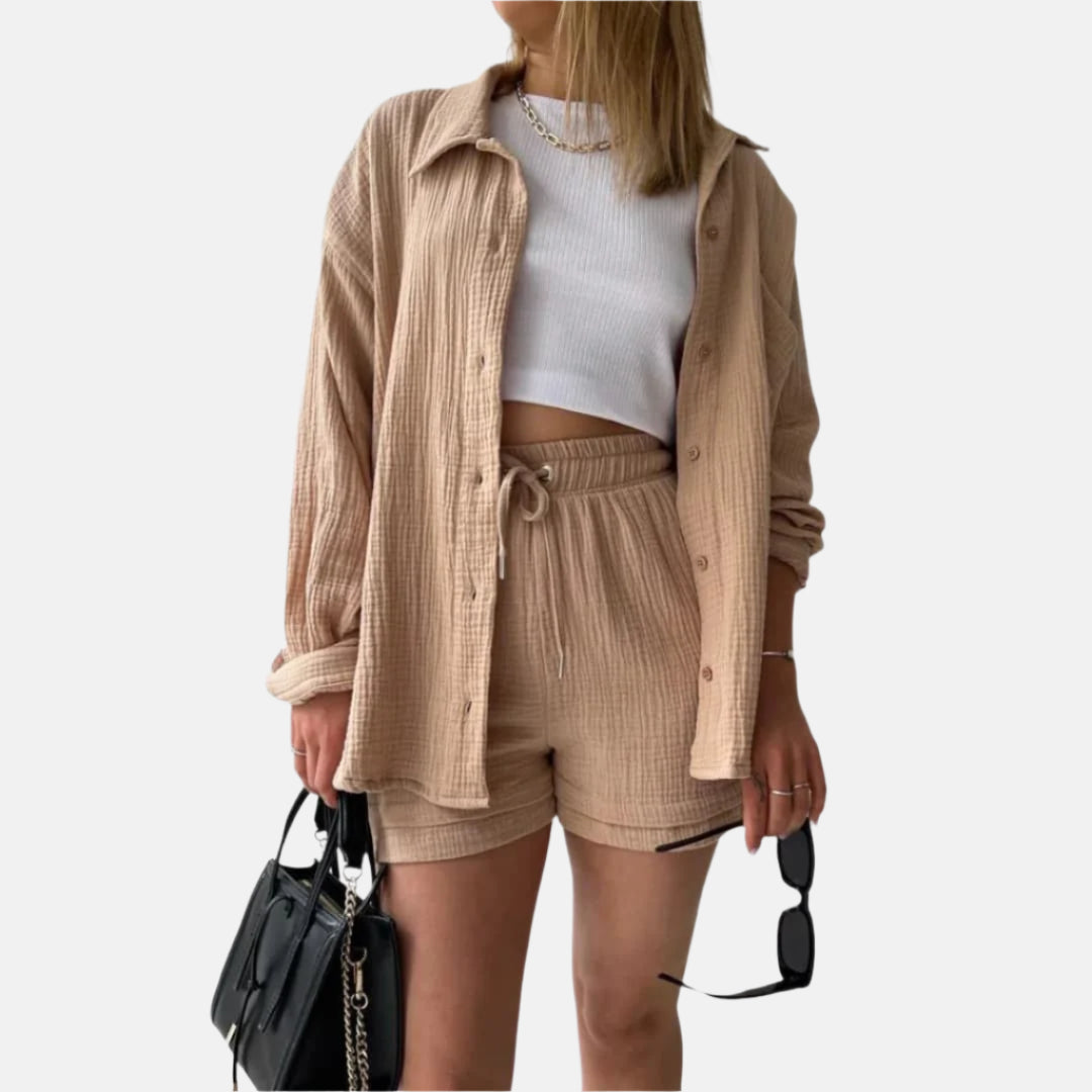 Musselin Zweiteiler für Damen - Luftiges Co-ord Set für Sommer