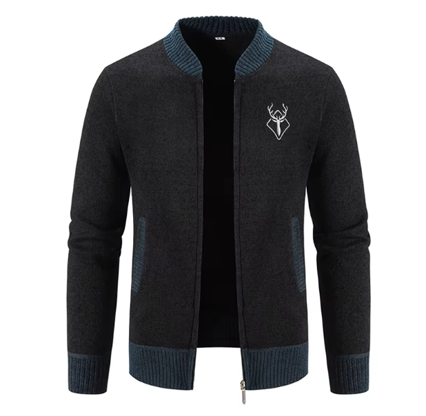Drio | Stilvolle Herrenstrickjacke mit Reißverschluss und Strickdesign