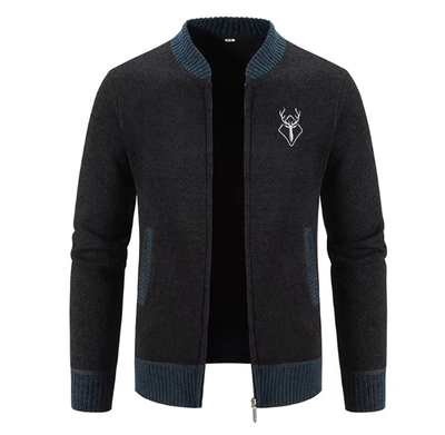 Drio | Stilvolle Herrenstrickjacke mit Reißverschluss und Strickdesign
