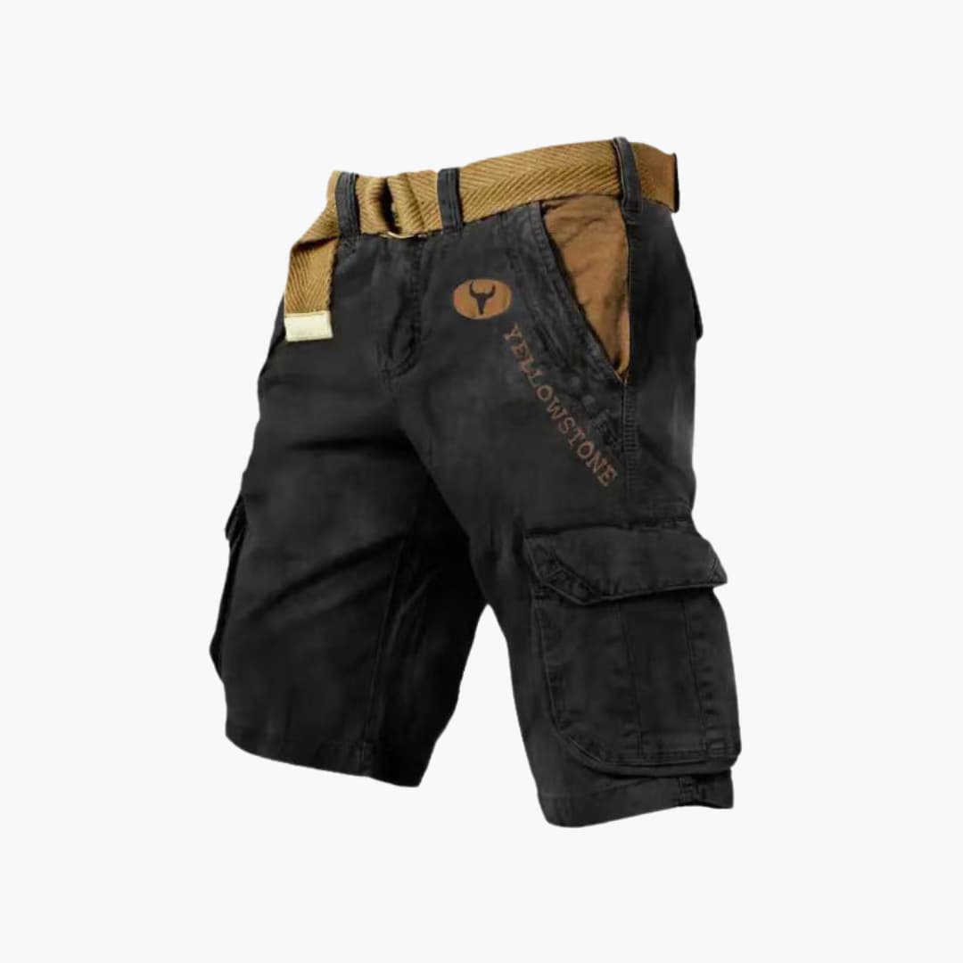 Cargo Shorts für Herren - Robuste Kurze Wanderhose mit Gürtel für Outdoor
