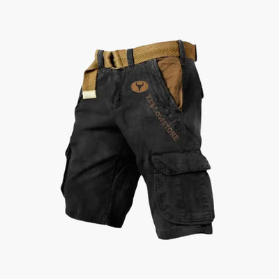 Cargo Shorts für Herren - Robuste Kurze Wanderhose mit Gürtel für Outdoor