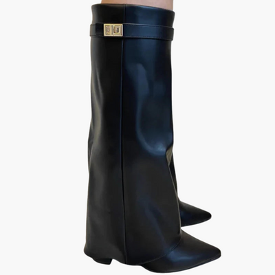Kniehohe Damenstiefel mit Schnalle - Elegante Stiefel