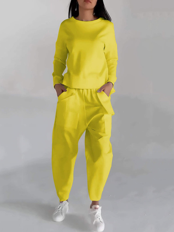 CASUAL RUNDHALS-ZWEITEILER MIT LANGARM