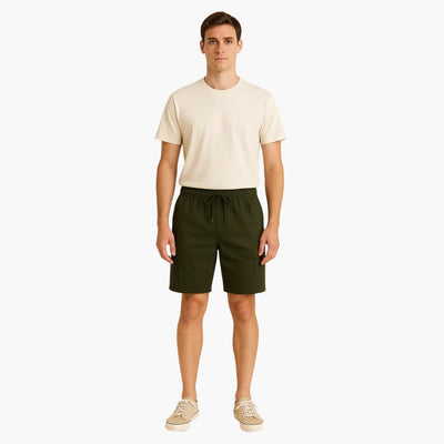 Herren Leinen Sommer Shorts mit Cargo- und Seitentaschen