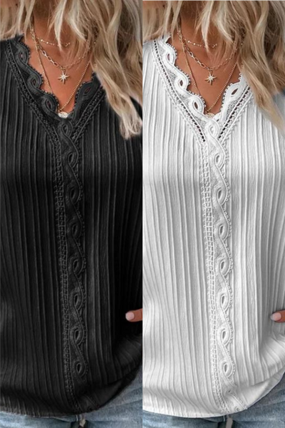 Heidi-Mode | Stilvolles V-Ausschnitt Spitzenoberteil