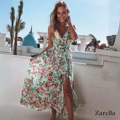 Margot | Damen Sommer Maxi Kleid mit Druck