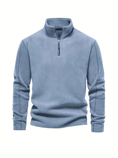 Kordpullover mit halbem reißverschluss