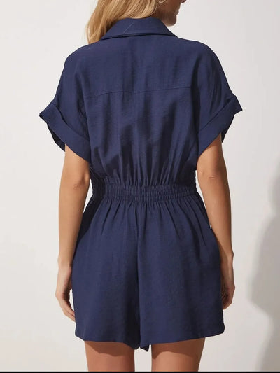 Johnny Collar Short Sleeve Romper