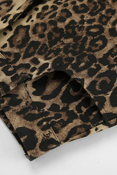 Leopard Wide Leg Pants with Pockets