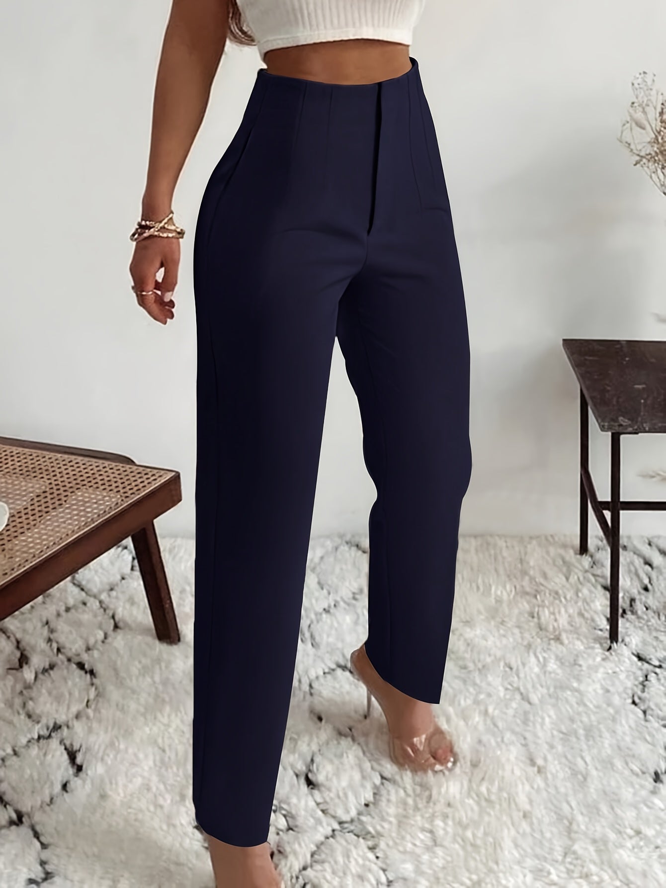 Elegante Hose mit hoher Taille und eleganter schlanker Passform für Damen