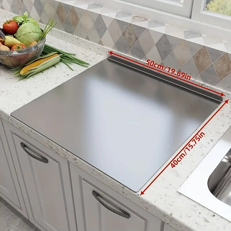 Doppelseitiges Schneidebrett aus Edelstahl – Rutschfest & Hygienisch | Perfekt für die Küche