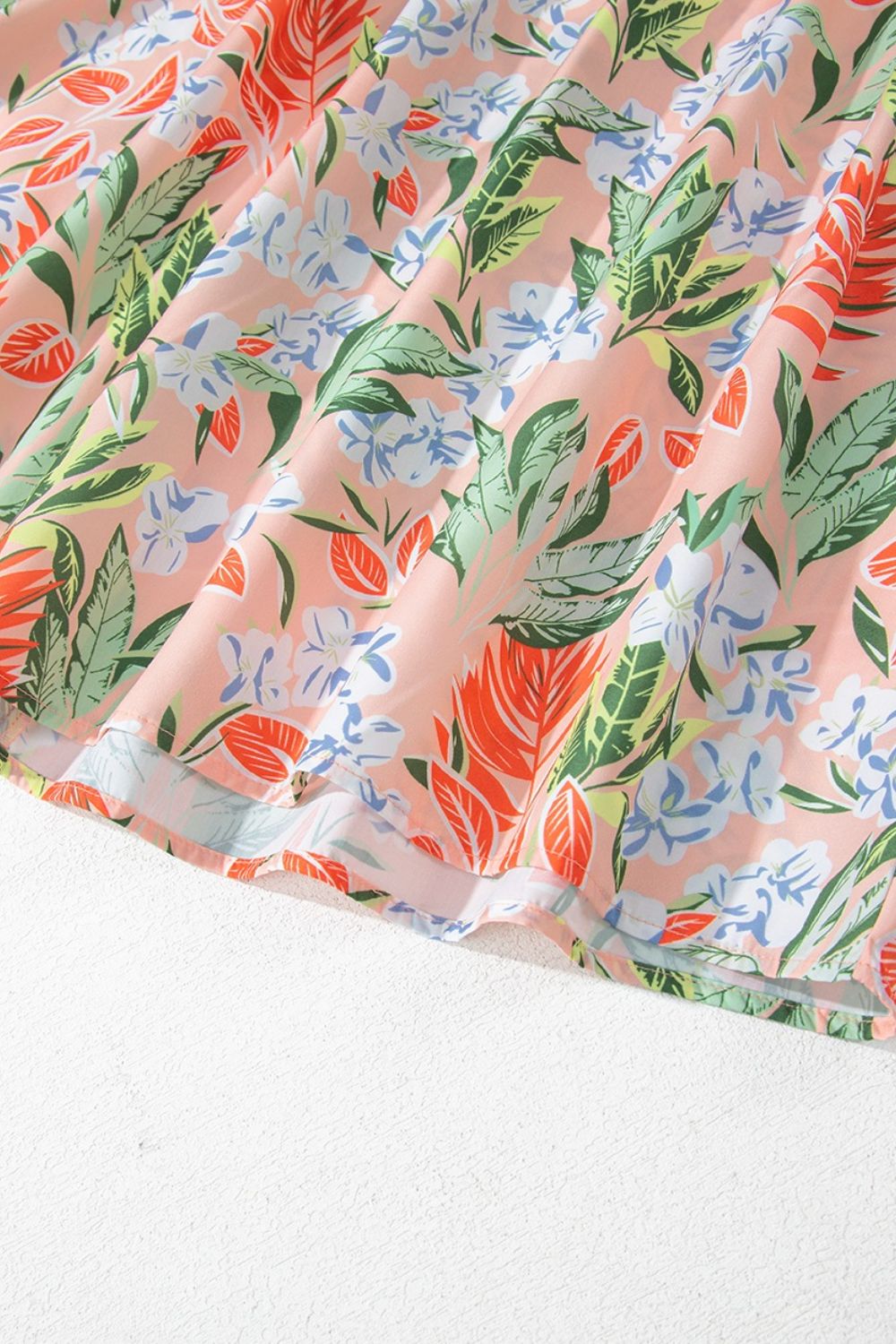 Floral Smocked Square Neck Puff Short Sleeve Midi Dress