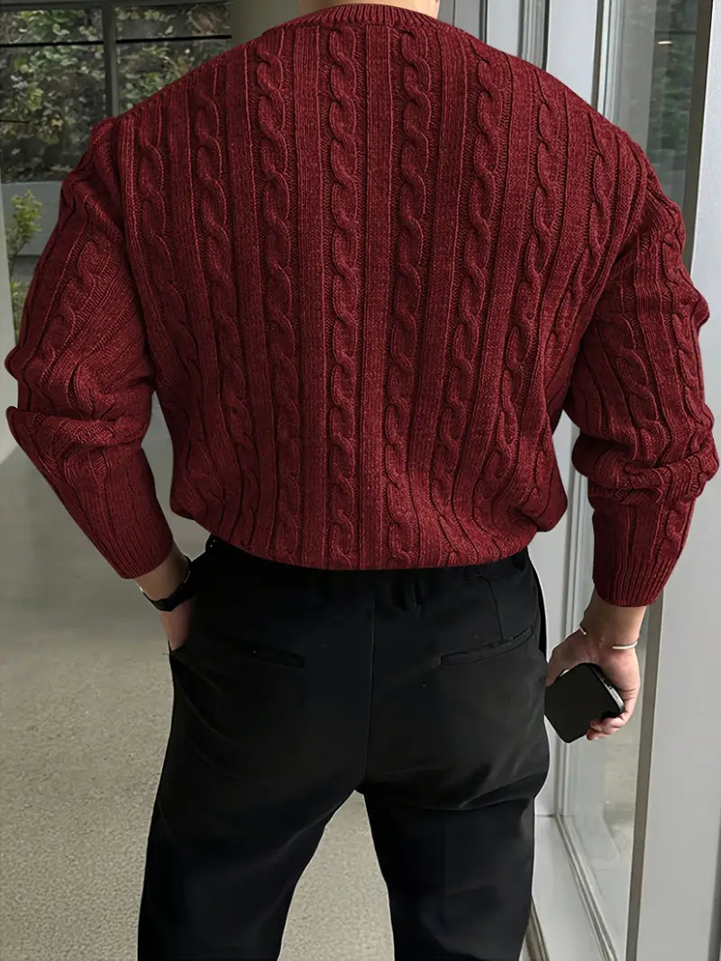 Mergim – Lässiger Strickpullover Mit Langen Ärmeln