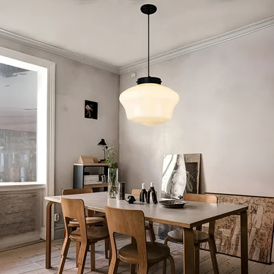 Hängelampe aus Milchglas – Vintage Design mit Geometrischem Glas