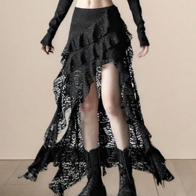 Gothic Style Skirt with Lace