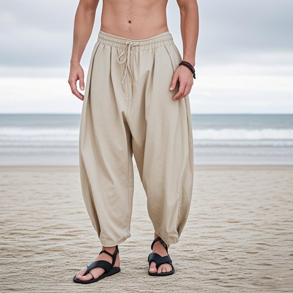 Early Medieval Style Cotton Linen Summer Pants