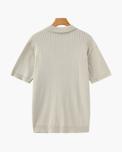 Herren Elegantes Geripptes Poloshirt | Klassisch