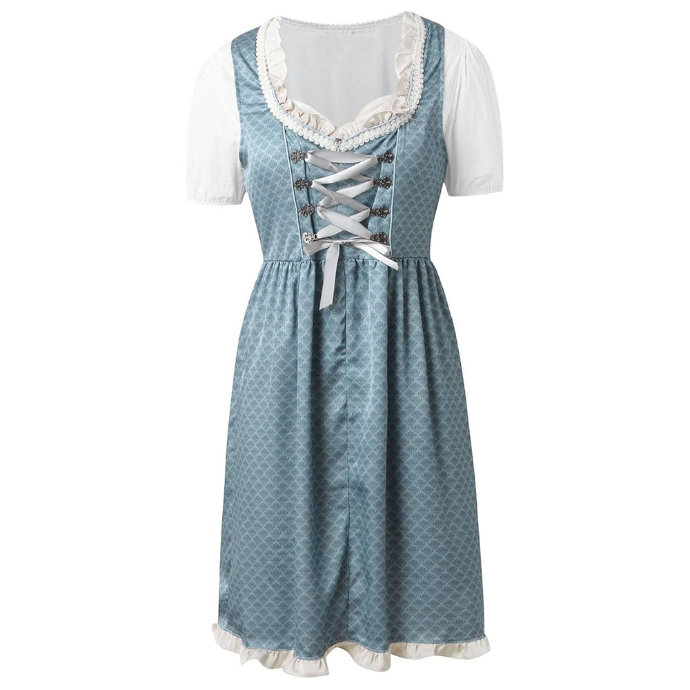 Oktoberfest 3-Piece Lace-up Dirndl with Apron & Blouse