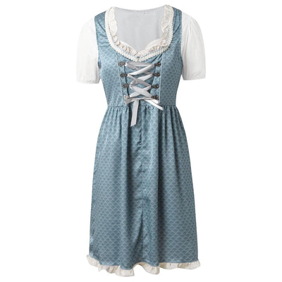Oktoberfest 3-Piece Lace-up Dirndl with Apron & Blouse