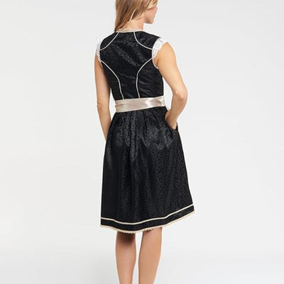 Oktoberfest Black Dirndl with Lace Apron