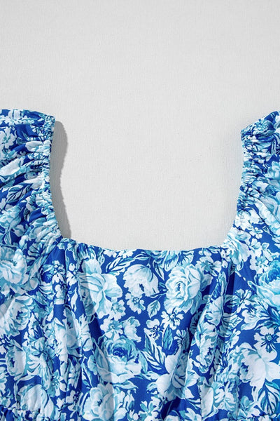 Floral Puff Sleeve Babydoll Mini Dress
