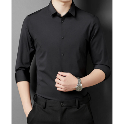 Herren Schlank Passform Kleid Hemd | Knopf Daunen