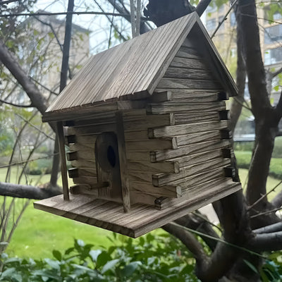HollowHaven Nest - Rustikales Holz Vogelhaus